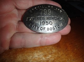 Boston Massachusetts  police badge 1950s  antique  bx 21 - $99.99