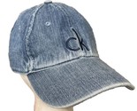 Vintage Calvin Klein Jeans Blue Denim Button Snapback Hat CK Logo - $21.78