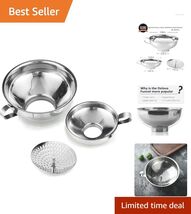 Efficient Canning Supplies – 3 Stainless Steel Funnels with Umbrella Str... - $32.62