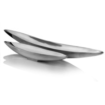 32&quot; Contempo Shiny Silver Long Boat Tray - $2,375.39 MXN
