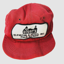 Elevator Feeds Patch Snap Back Canvas Hat K Products Farm Cap Distressed Vintage - £10.18 GBP