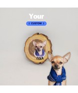 Custom Pet Portrait On Wooden Ornament Slice, Custom dog lover gifts - $39.99