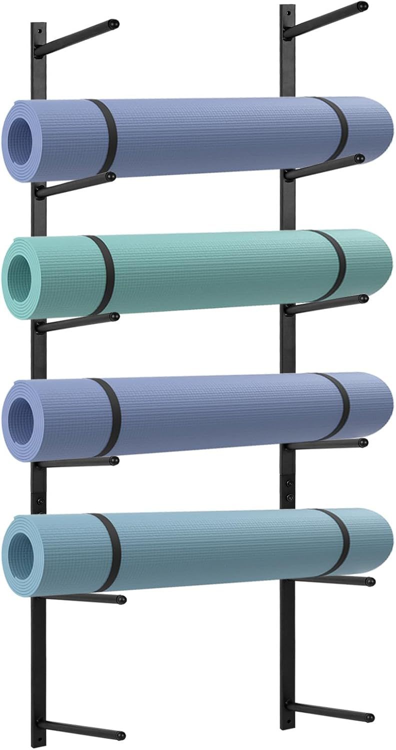 Yoga Mat Holder Wall Mount Yoga Mat Storage Holder Yoga Mat Organizer Sk... - £39.12 GBP