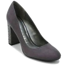Libby Edelman Shelby Womens Gray Faux Suede Bling Block Heel Pumps Size 7 - £21.96 GBP
