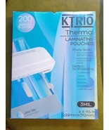 Ktrio Thermal Laminating Pouches - 200 Pouches 3MIL (NEW) 9 X 11.5 In - £22.70 GBP