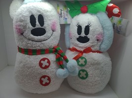 Disney Magic Christmas Greeter 20&quot; Mickey &amp; Minnie Mouse Snowman Plush NEW - £54.26 GBP