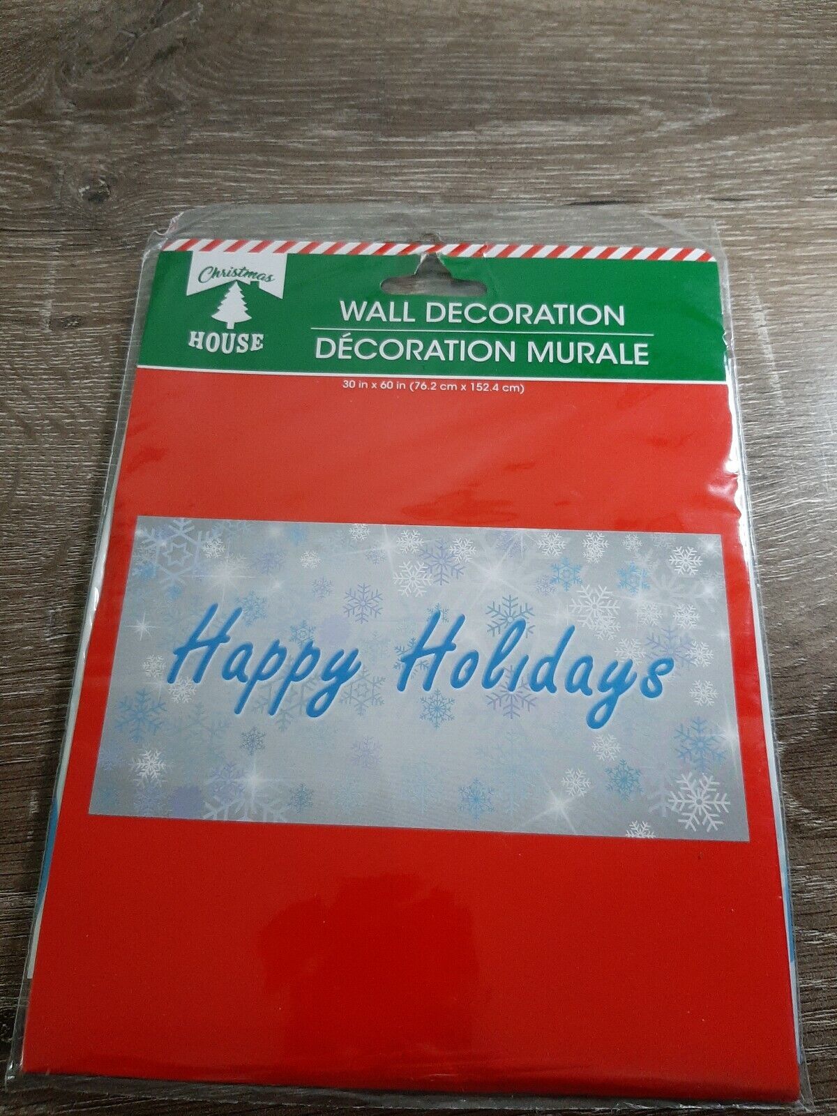New Christmas House Happy Holidays Wall Decoration. 30&quot; x 60&quot;. - $7.53
