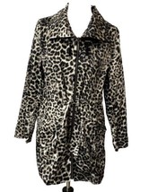 Dana Buchman Leopard Print Jacket Sz L Full Zip Drawstring Waist Lightweight - £22.20 GBP