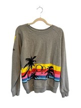 OCEAN PACIFIC Icons of Culture Womens Sweatshirt Gray OP Surfer Beach Sz L - £25.25 GBP