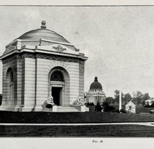 Cemetery Crypt Mausoleum Tombstone Architecture 1899 Victorian Design DW... - £19.66 GBP