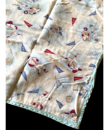 Vintage Baby Swaddle Receiving Blanket Baseball Themed Soft Flannel Hand... - $694.59 MXN