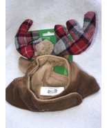 Christmas Costume Cat Antlers Plaid Cap Hat Pet Clothes One Size NWT Tim... - £7.98 GBP