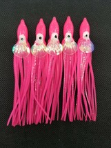 5pk |PINKY| with FINS Pink Trolling Skirt 5 inch 12cm Small Boat Fishing Channel - £2.33 GBP