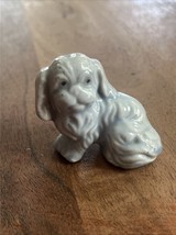 Vintage Porcelain Pekingese Dog Blue Miniature Figurine Japan 2” - $224.96 MXN