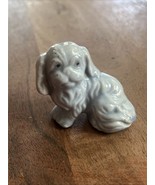 Vintage Porcelain Pekingese Dog Blue Miniature Figurine Japan 2” - $224.96 MXN