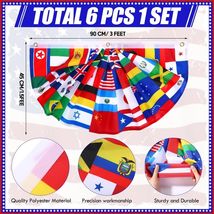 Outus 6 Pcs World Flags Banner 1.5 x 3 ft International World Flag Decor... - $44.86