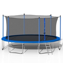 14FT Trampoline with Enclosure Net, Ladder - £254.34 GBP