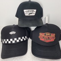 LOT OF 3 VANS Full Patch Snap Back Hats 1966 CA NY Logo Off The Wall Mesh Skater - $19.79