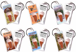 St. George FootWhere® Souvenir Keychains. 6 Piece Set. Made in USA - £25.83 GBP