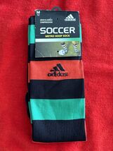 Adidas Metro Hoop Mens / Womens Soccer Socks OTC Color Red &amp; Green Strip... - $7.98