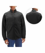 Men&#39;s Water Resistant Softshell Fleece Lined Black Stand Collar Zip Up J... - $60.67 CAD