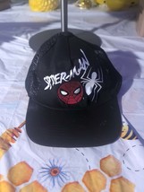 Black Spider-Man Trucker Hat Marvel, Adjustable Baseball Cap, Marvel Fanwear - £5.45 GBP