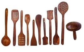 Wooden Spatula Wooden Cooking Spoon cookware and Serving Handmade Pack of 11 - £35.37 GBP