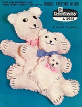 Vintage knitting pattern for Polar Bear nightdress case, purse, toy Bestway 3931 - £1.71 GBP