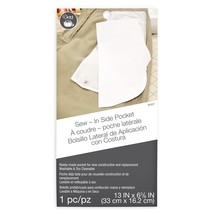 Dritz Clothing Care 82407 Sew-In Side Pocket , White - £10.19 GBP