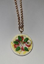 Caprese Salad Necklace Rose Gold Italian Cheese Tomato Salad  - £7.19 GBP