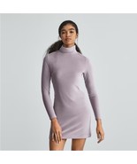 EVERLANE The Velour Mini Dress Dusty Lavender Size Small Mock neck Cozy ... - €38,52 EUR