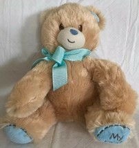 Kids Preferred Tan Blue My First Bear stuffed/plush Teddy 9” Lovey Stitched - £7.98 GBP