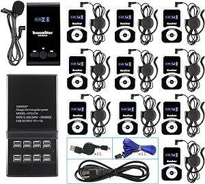 195Mhz Wireless Tour Guide System Voice Transmission Microphone Earphone... - £512.36 GBP
