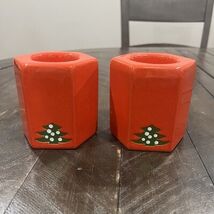 Waechtersbach Christmas Tree 3.5&quot; Tealight Candle 2 Holders West Germany - $21.03