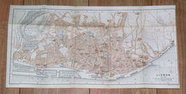 1898 Original Antique Map Of Of Lisbon / Portugal - £23.20 GBP