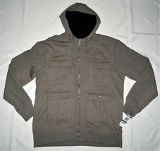 American Rag NEW Gray Mens Size XL Hooded Fashion Fleece Cargo Parka Jac... - £39.49 GBP
