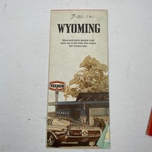 Vintage 1974 Texaco Advertisement Travel Map of Wyoming - $4.96
