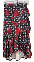NEW LuLaRoe Medium Black &amp; Gray Houndstooth Red Roses Slinky Bella Wrap ... - $37.61