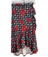 NEW LuLaRoe Medium Black &amp; Gray Houndstooth Red Roses Slinky Bella Wrap ... - $37.61