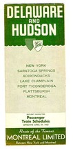 Delaware and Hudson Passenger Train Schedules 1962 Montreal Limited  - £9.38 GBP