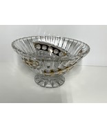 Compote Anna Hutte Bleikristall Germany 24% Lead Crystal Gold Trimmed Ca... - $37.65 CAD