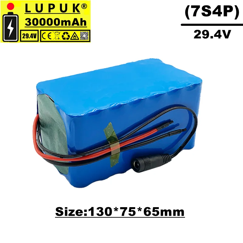 Lupuk-24v lithium ion battery pack, 7s4p 29V 30ah, suitable for bicycles, motorc - £166.59 GBP