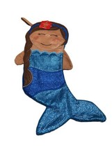 December Home Christmas Winter Holiday Blue Glittered Mermaid Stocking:18” - $33.56