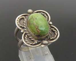 ZUNI NAVAJO 925 Silver - Vintage Green Jasper Rope Style Band Ring Sz 8- RG24127 - £108.88 GBP