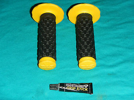 7/8 Inch Handle Bar Mx Grip Set Maico Husqvarna Ktm Ossa Trial Bultaco Yellow - £19.98 GBP