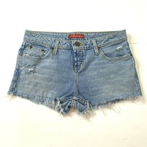 Aeropostale Women&#39;s size 3/4 Distressed Raw Hems Blue Jean Denim Booty Shorts - £17.97 GBP