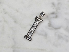 Womens Sterling Silver Initial Letter &quot; I &quot; Pendant 0.9g E7312 - £22.96 GBP