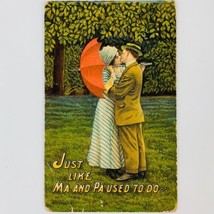 Antique 1912 Postcard Victorian Coupe Kissing Just Like Ma and Pa Used T... - £5.18 GBP