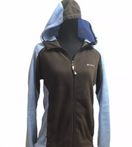 Columbia Hoodie Womens Sz M Med Brown Blue Full Zip Fleece Zip Pockets - £21.11 GBP