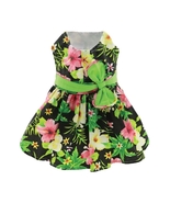 Hawaiian Twilight Black Hibiscus Dog Dress and Leash Sizes XS-M - €15,02 EUR